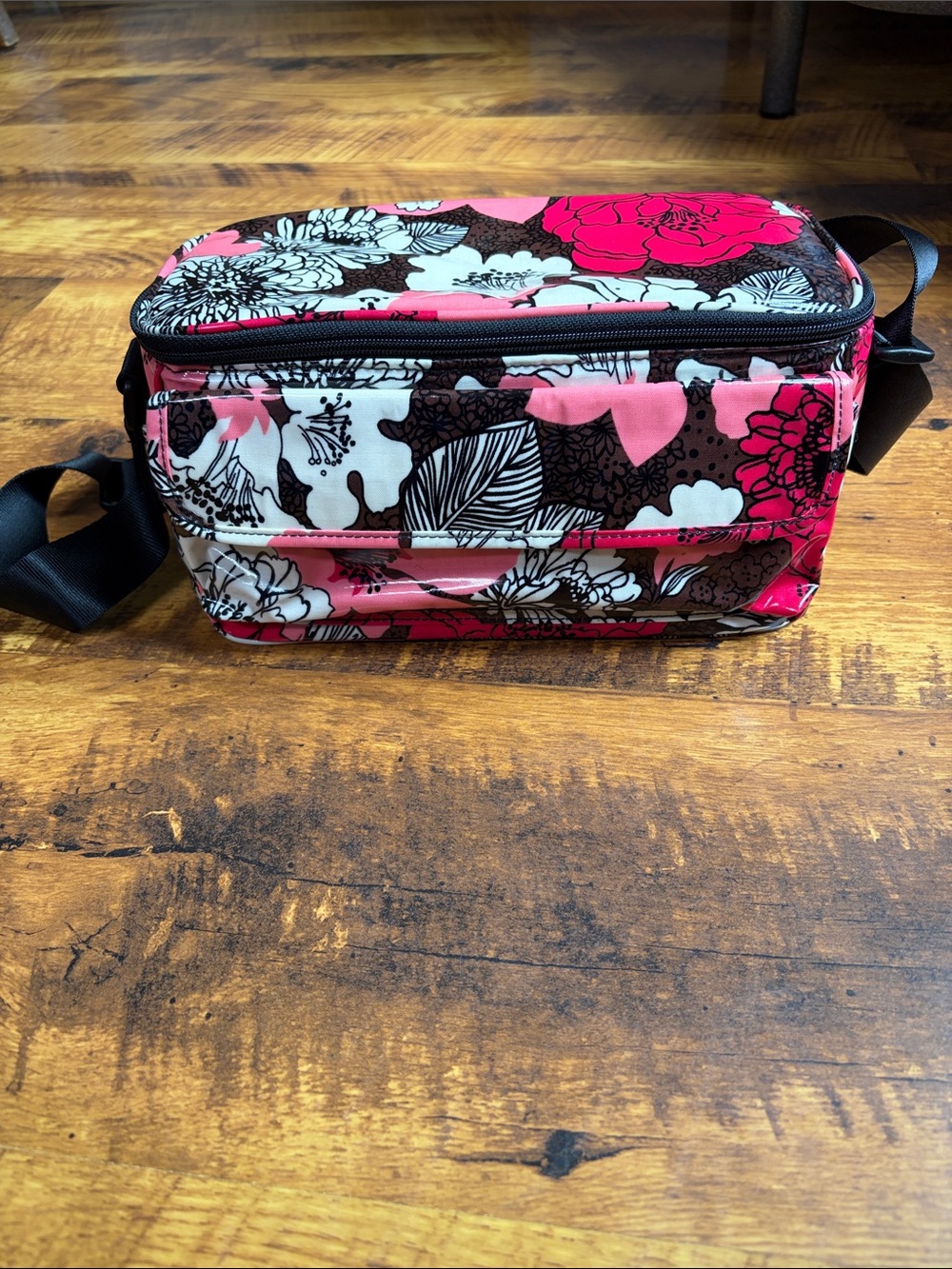 Vera Bradley Floral Bag in Pink, White & Brown